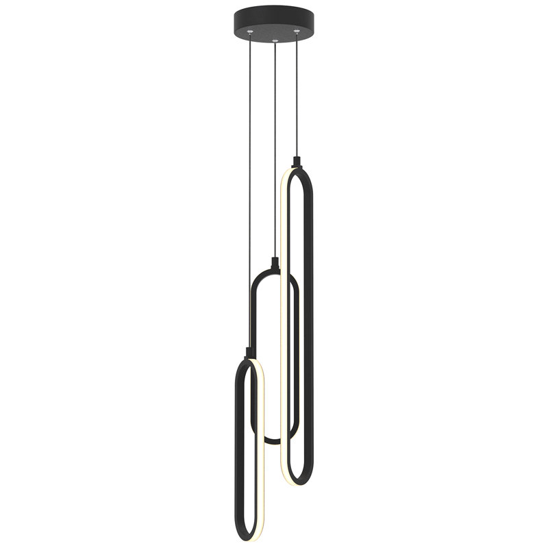 Zanaia 3 - Light LED Unique/Statement Pendant, Black