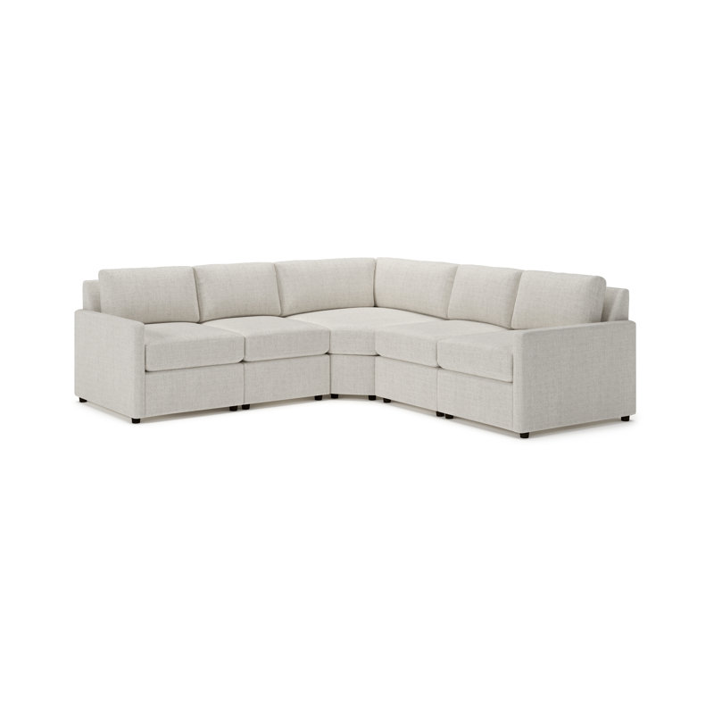 Canapé modulaire de coin modulaire 5 pièces Damari, Chenille texturée Monique Oyster