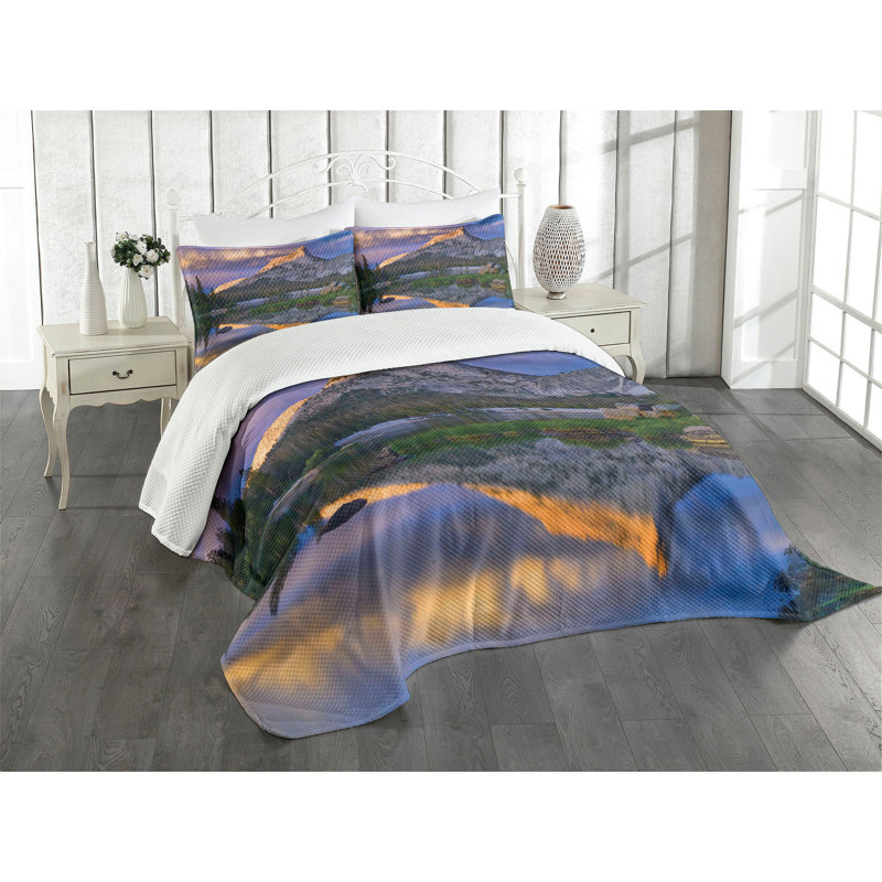 Ambensonne Yosemite Bedspread Multicolor, King Coverlet/Bedspread + 2 Pillow Shams