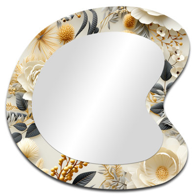 Miroir mural floral traditionnel aux formes asymétriques