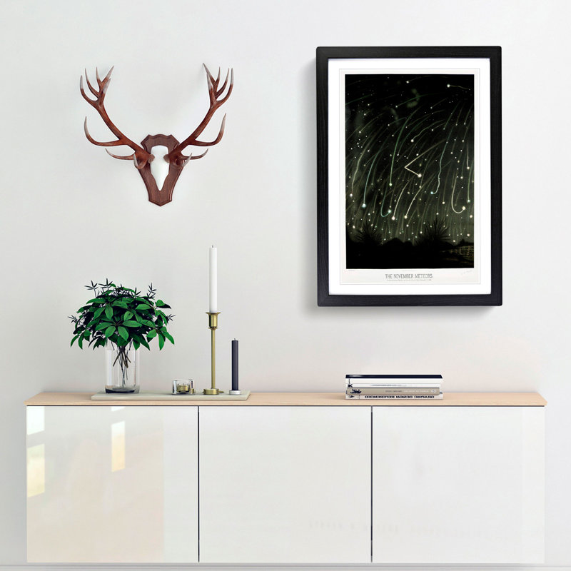 November Meteors by E. L. Trouvelot - Framed Print, 36cm H x 27cm W x 2cm D, Black Framed