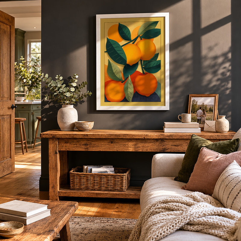 Citrus Study Botanical - Framed Print, A4 - 29.7 x 21.0 cm, White