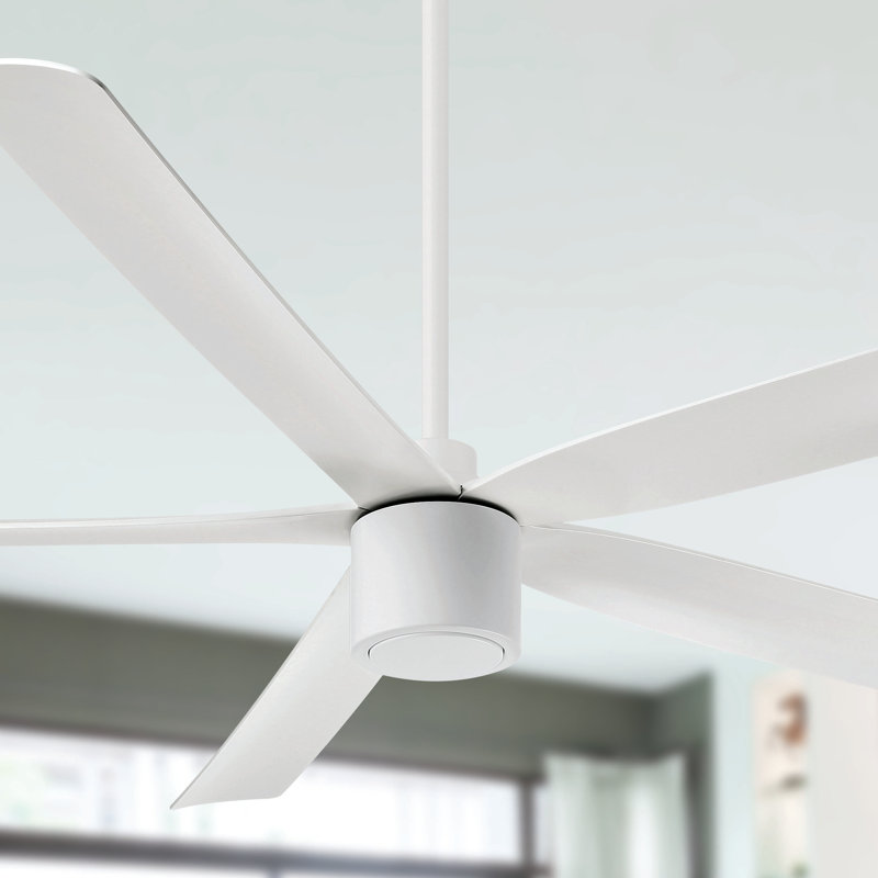 RAVIAN 5-Blade Ceiling Fan With Remote - (No Light), 72", Matte White