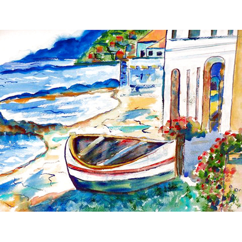 Tapis antidérapant intérieur / extérieur Sicilian Shore, Rectangle 1 pi 6 po x 2 pi 2 po