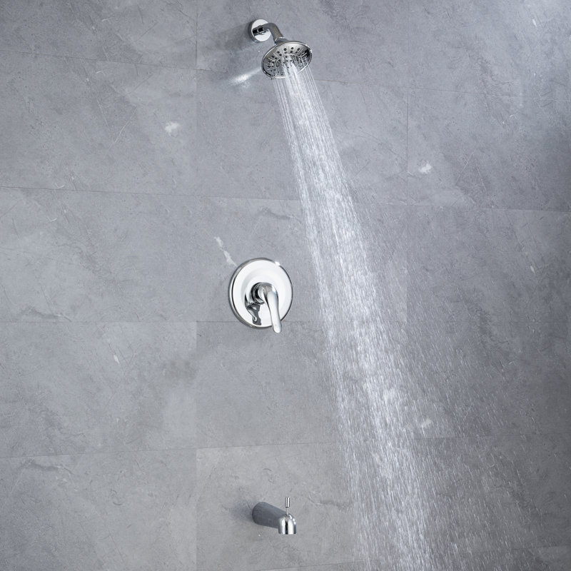 Robinet de baignoire et de douche avec valve brute, Chrome