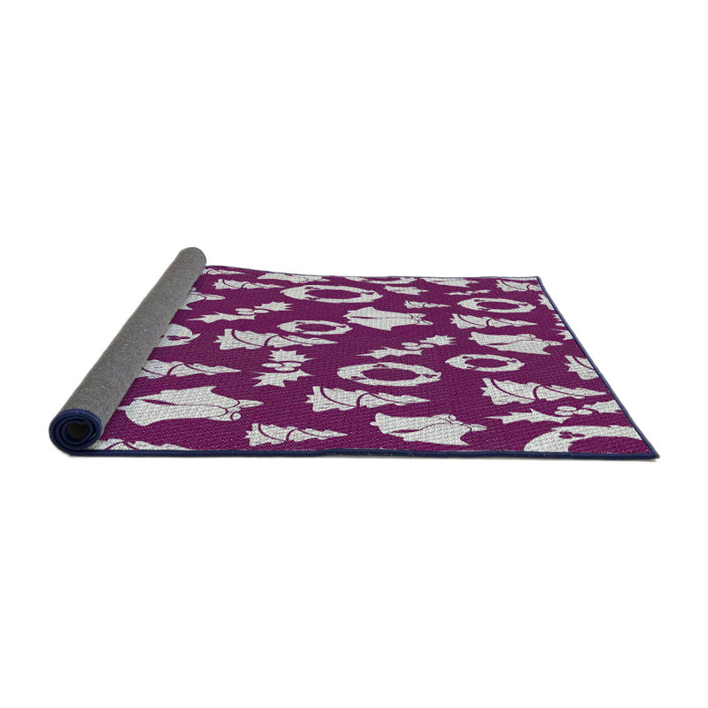 Mauve/blanc Tapis décoratif, Rond 6 pi