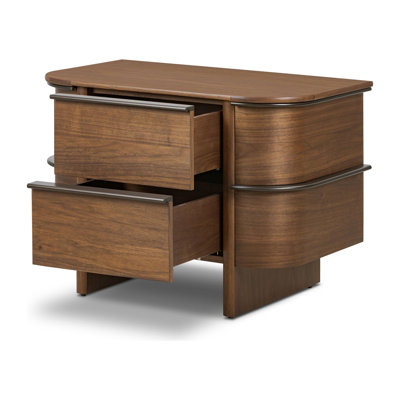 Theo Nightstand-Dark Brown Walnut Veneer