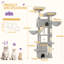 185 cm Cat Tree, Large Cat Tower for Indoor Cats, Cats House Furniture with Scratching Ramp, 2 Platforms, 3 Condos, 6 Scratching Posts, 2 Baskets, Pompoms-1417037222