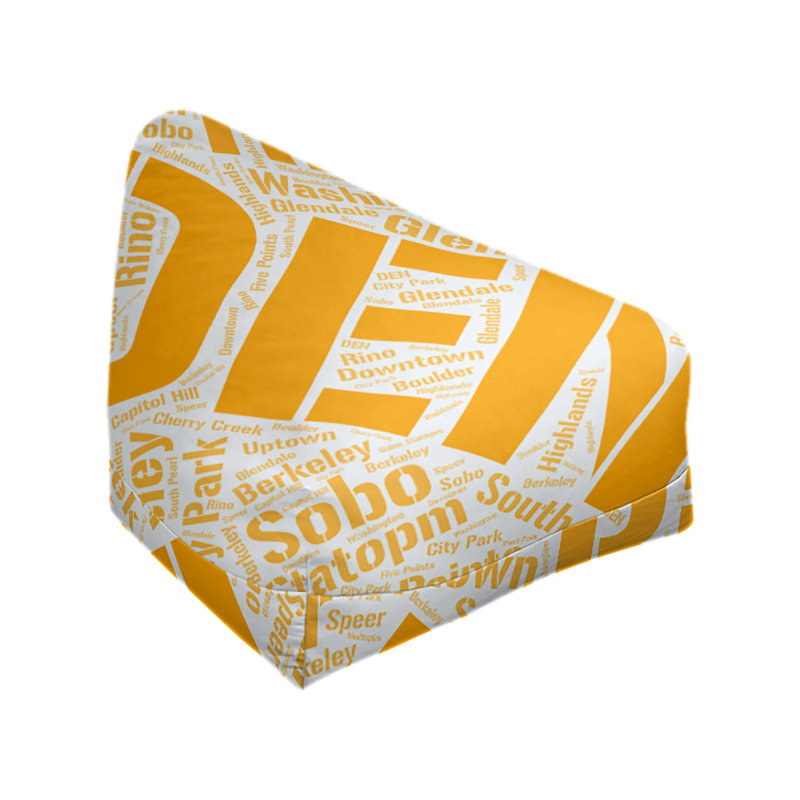 Classic Bean Bag, 30" H x 27" W x 25" D, Orange Polyester Blend, Denver