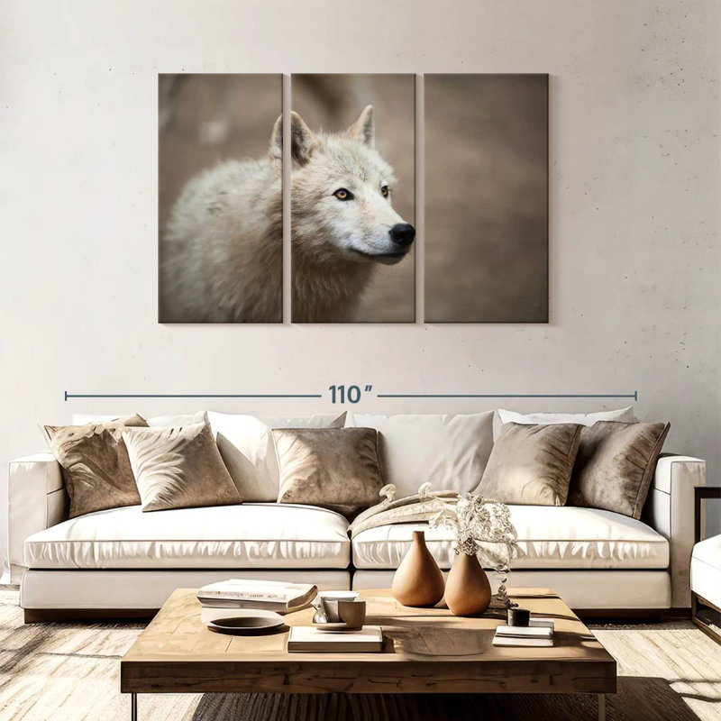 Brampt Arctic White Wolf, 48" H x 74" W