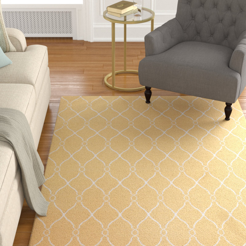 Larwill Wool Geometric Indoor Rug, Rectangle 3'6" x 5'6"