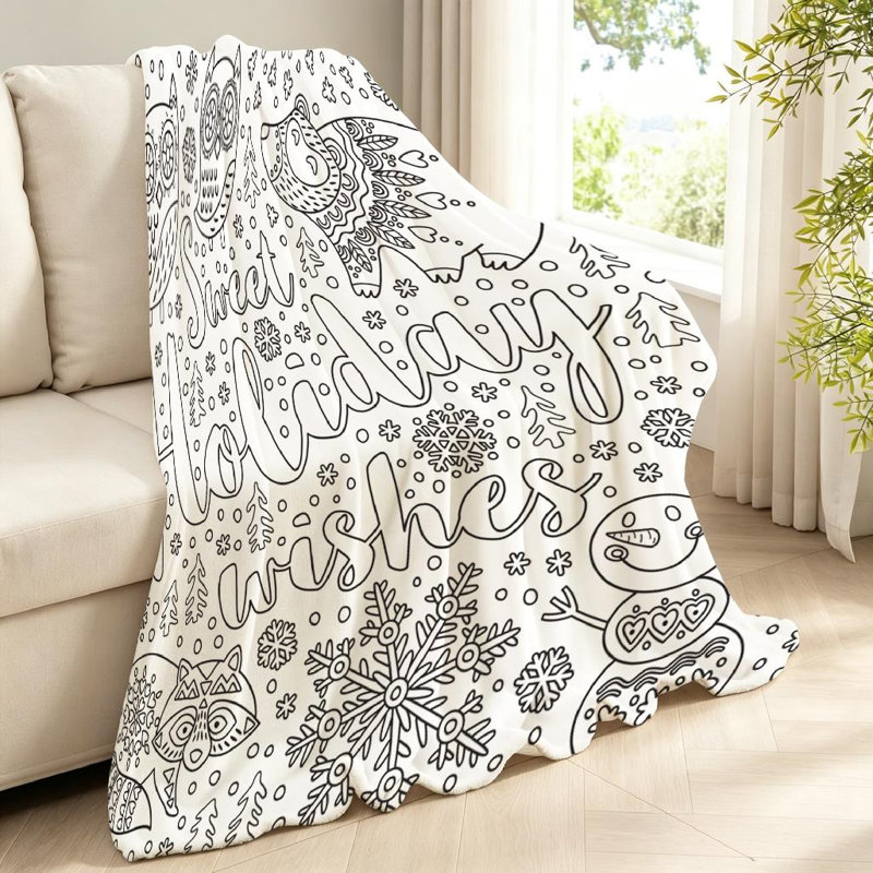 Jeté en molleton noir ultra doux, Throw 40" x 50"