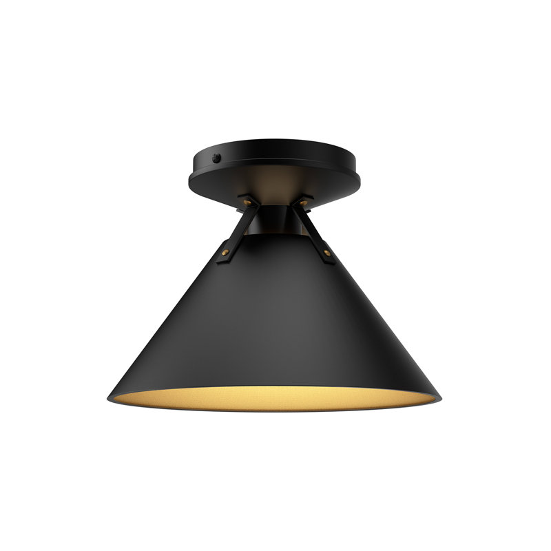 Plafonnier encastré 1 lumière Archer, H 7 po x l 9,5 po x P 9,5 po, Noir mat