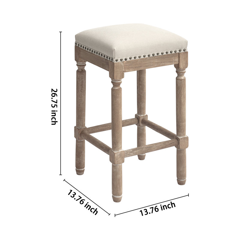 Aahana Upholstered Counter Stool with Solid Wood Frame