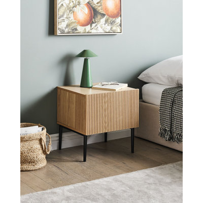 Bedside Table BLYTHE Wood Brown/ Black
