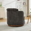 Fauteuil d'appoint pivotant en chenille de 33,8 po de largeur avec appui-tête réglable et anneau décoratif en bois-133582538