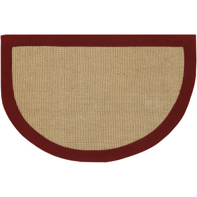 Tapis rouge / brun clair en sisal / jute tissé à la main Amritha