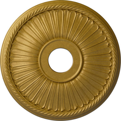 Endurathane Berkshire Ceiling Medallion, 20 1/8"OD x 3 7/8"ID x 1 7/8"P (Fits Canopies up to 6 3/8"), Hand-Painted Pharaohs Gold Finish