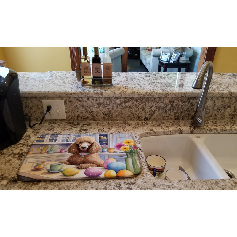 Decorating Easter Poodle Dish Drying Mat