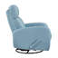 Fauteuil inclinable et oscillant avec mouvement pivotant et revêtement en cuir bleu