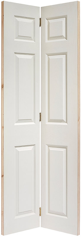 Textured 6P Primed White Internal Bifold Door