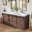 Ensemble de meuble-lavabo double en bois manufacturé 2 tiroirs 2 portes Chimira-129439377-134039060-136892660