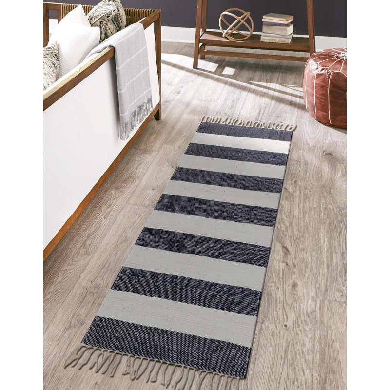 Priolo Cotton Striped Indoor Rug, Runner 2'7" x 6'1"