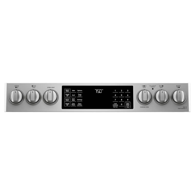Café 30" 6.7 cu. ft. Smart Slide-in Electric Range with Convection and Radiant Cooktop, Stainless Steel