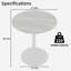 Table de salle à manger à piédestal ronde de 27,6 pouces, plateau Mid-Century moderne en marbre blanc et base en fer, 4 sièges