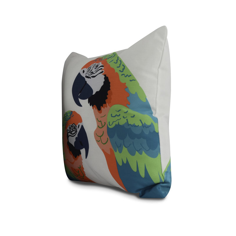 Housse de coussin cubique cubain Flare Macaw, Orange, 18 po x 18 po