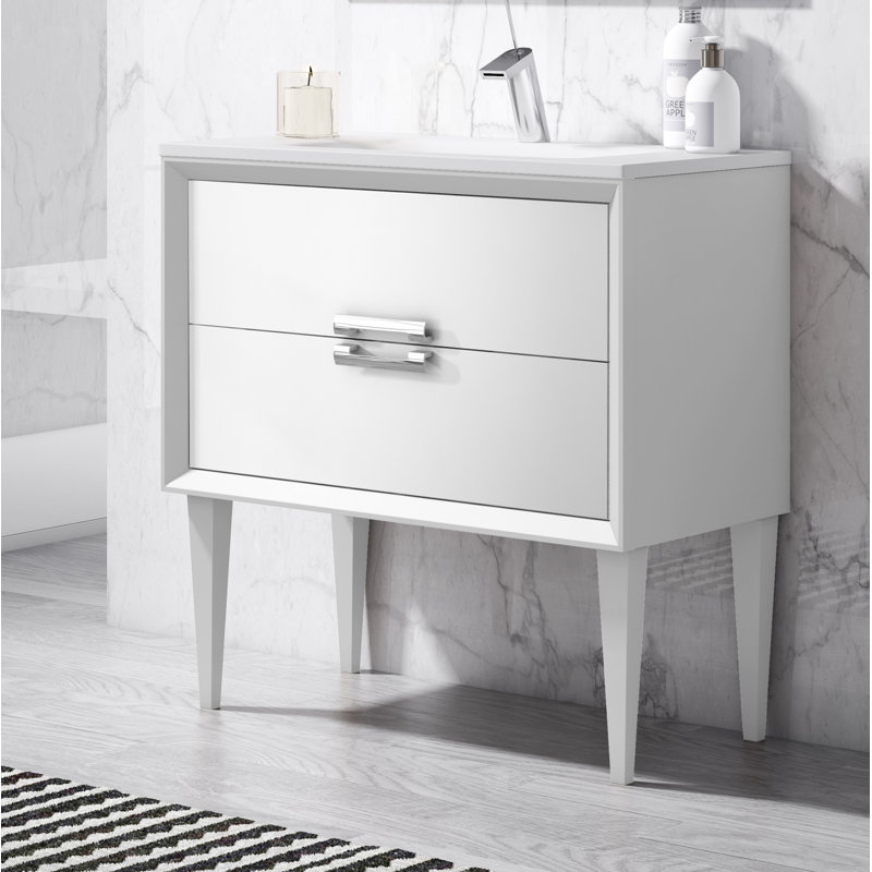 Ensemble de meuble-lavabo simple 24 po Zak, Blanc