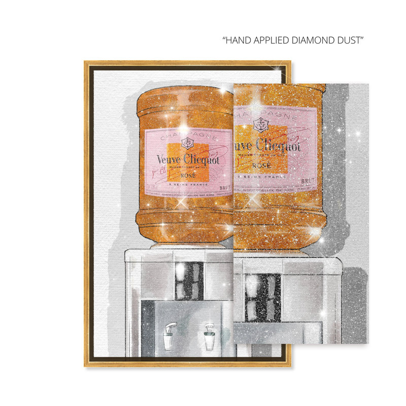 Parisian Orange Champagne Diamond Dust Shimmer Fashion and Glam Framed Canvas by Oliver Gal, 37" H x 25" W