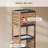 Compact Bathroom Storage Cabinet with Open Shelves and Vented Door, Brown and Grey - Elements Collection