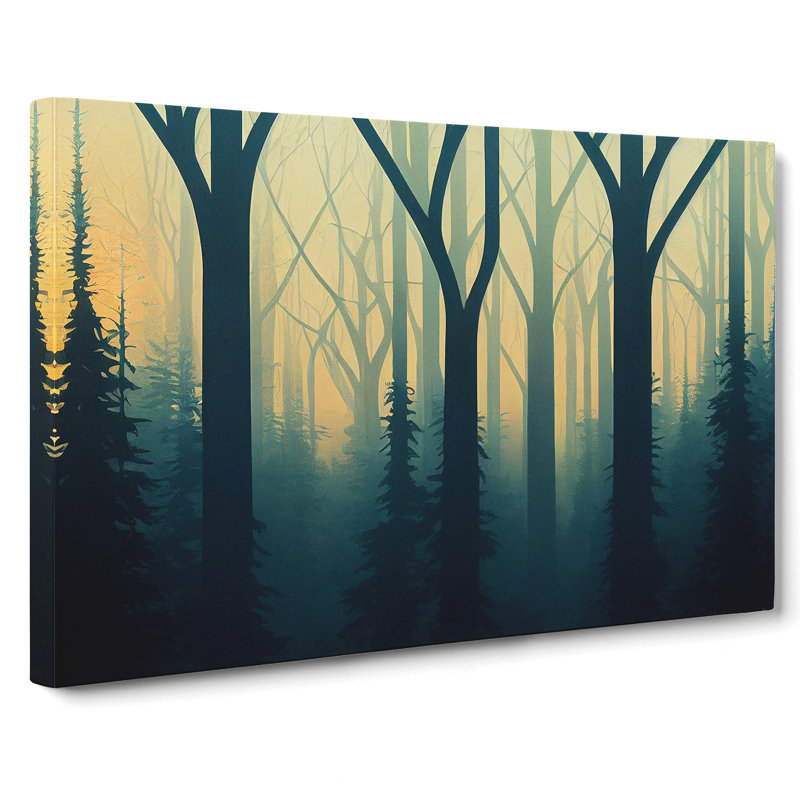 XXX-H1022-WF-7755X Shimmering Forest - Wrapped Canvas Print, 35cm H x 50cm W x 3cm D