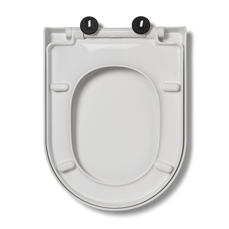 Croydex Baveno D-Shaped Recycled Soft Close Toilet Seat with Quick Release Hinges