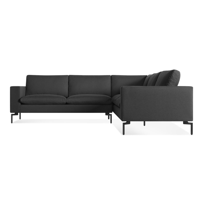 Nouveau canapé modulaire de coin standard, Noir, Accoudoir à gauche (vu de face), Maharam - fusion avec panda