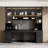 90.6" Large Dining Cabinet with LED Lights