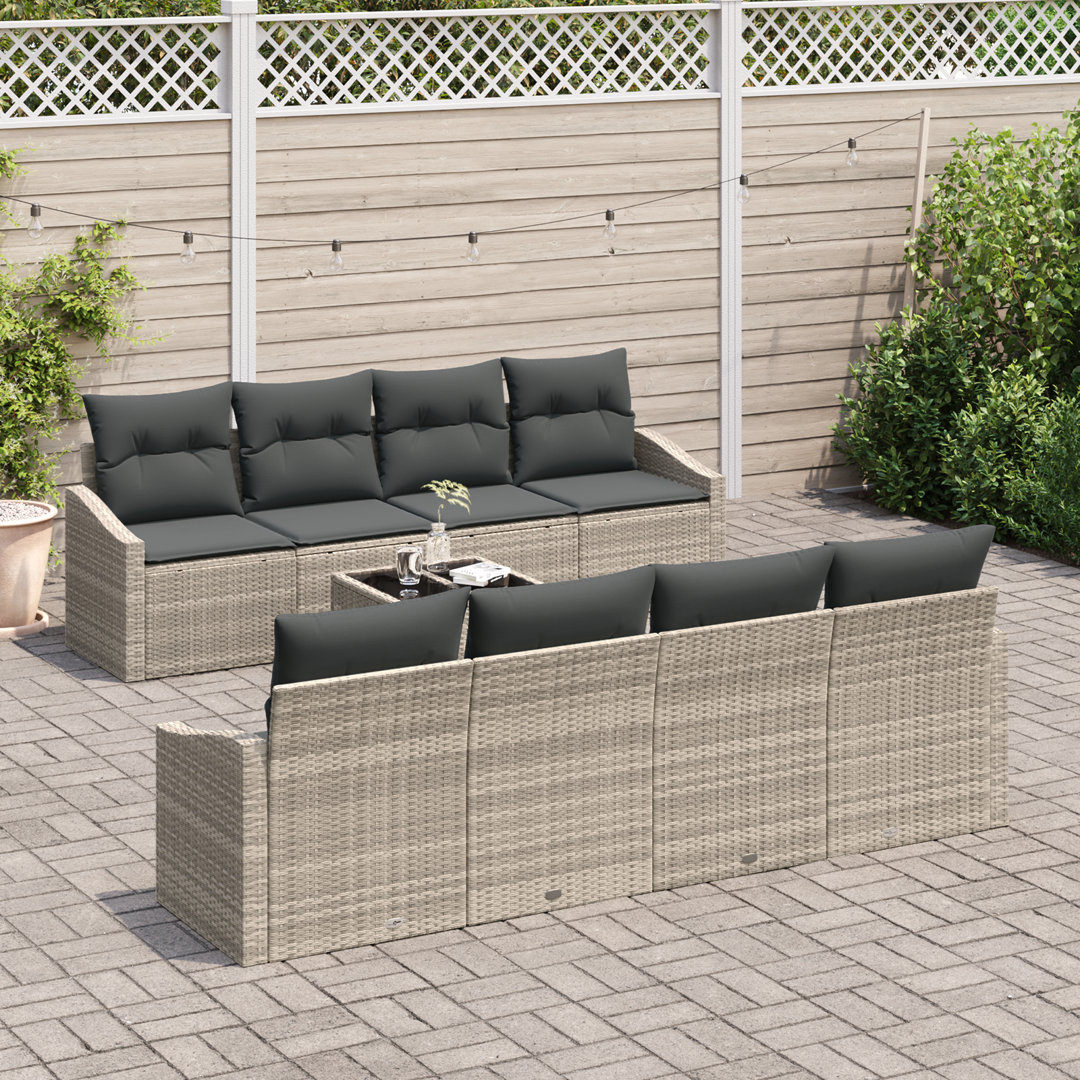 233cm Wide Outdoor Patio Sofa with Cushions