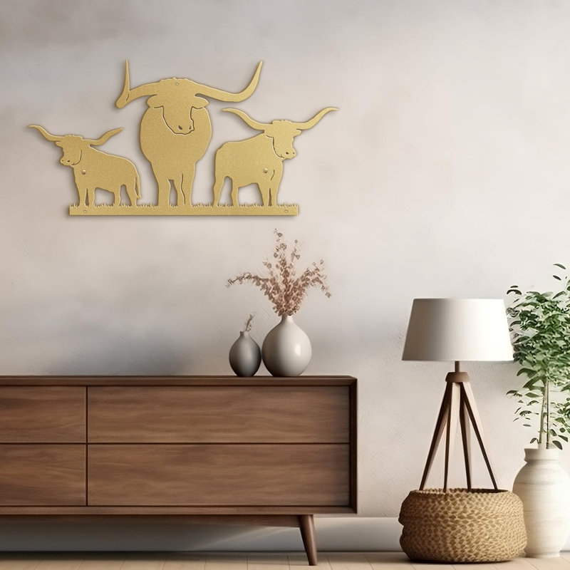 Décoration murale en métal, H 12 po x l 24 po x P 0,05 po, Or