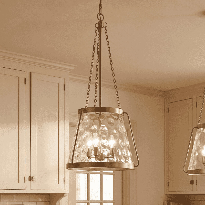 Arieus 4-Light Geometric Pendant in Brass, Brass, 4 Lights, 39.5" H x 18" W x 18" D