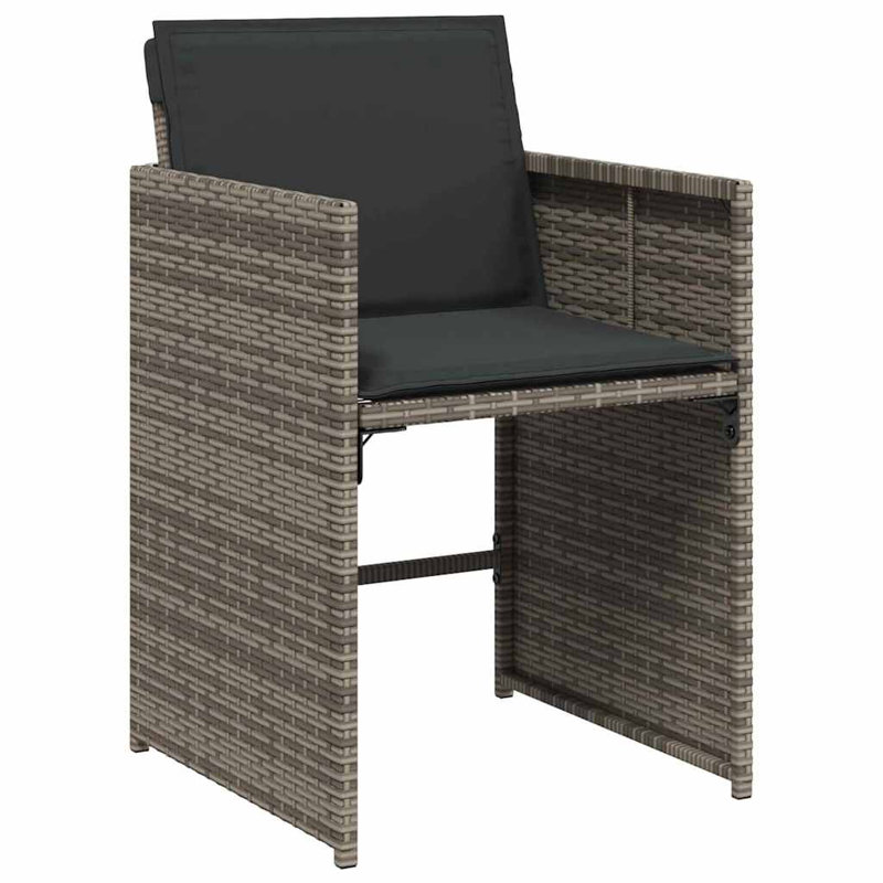 4 - Person Patio Dining Set Rectangular Table with Cushions Included, Grey, Grey