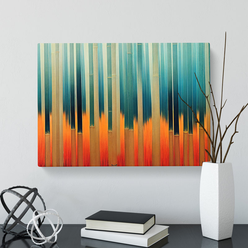 Distinguished Abstract Bamboo Forest - Wrapped Canvas, 35cm H x 50cm W x 3cm D