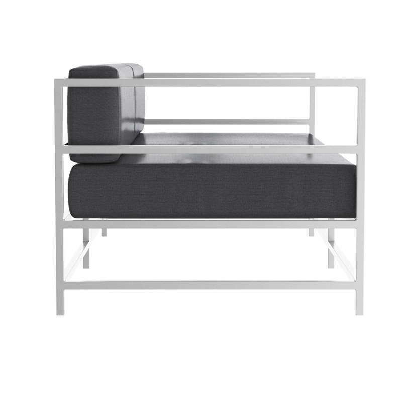 Causeuse Delano, NO, Tissage uni ardoise coulée Sunbrella®, Blanc Tex