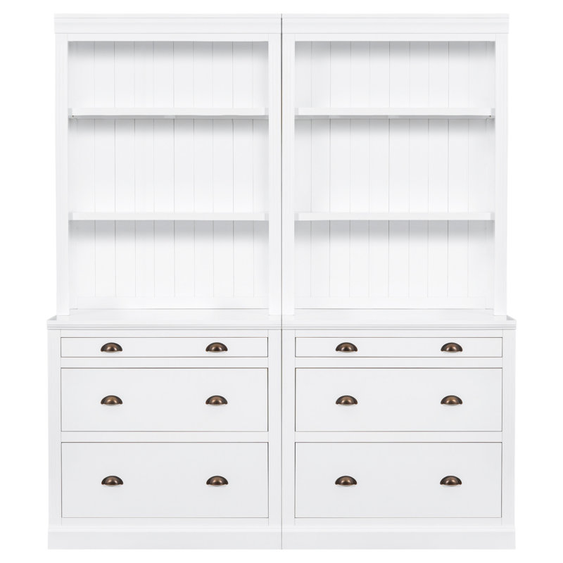 83.4"Tall Two Bookshelf With Two Corner Shelf