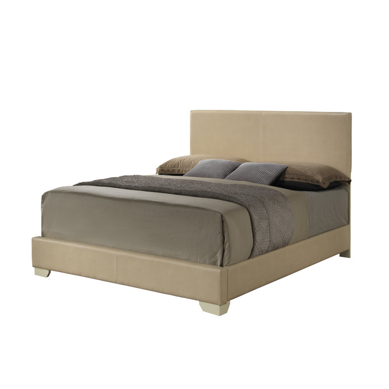 Upholstered Low Profile Standard Bed, King, Beige