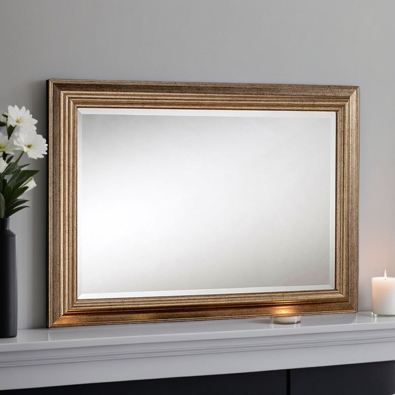 Mabel Composite Rectangle Wall Mirror, Champagne, 45.5cm H x 55.5cm W