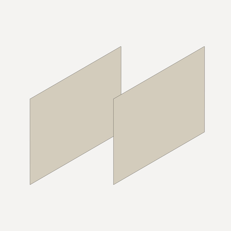 Cartesian Vanity 60" W (4 Drawers), White Zeus Extreme, Matte Sand