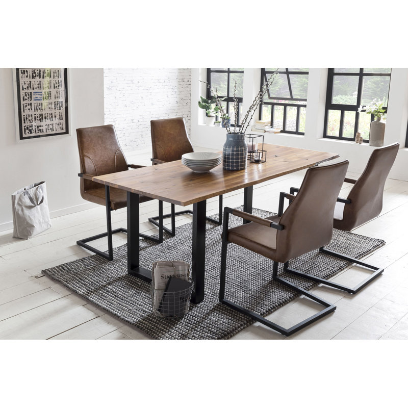 Cinderford 4 - Person Dining Set, Light Brown, H77 x L160 x W85cm