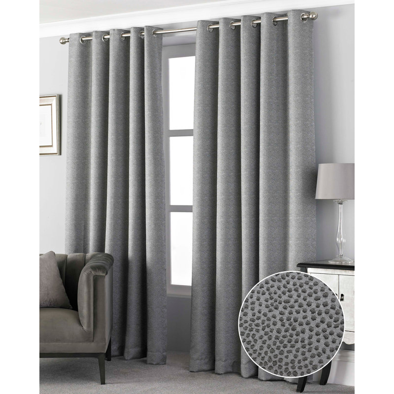 Pendleton Room Darkening Curtain Pair, Graphite, 168 W x 137 D cm