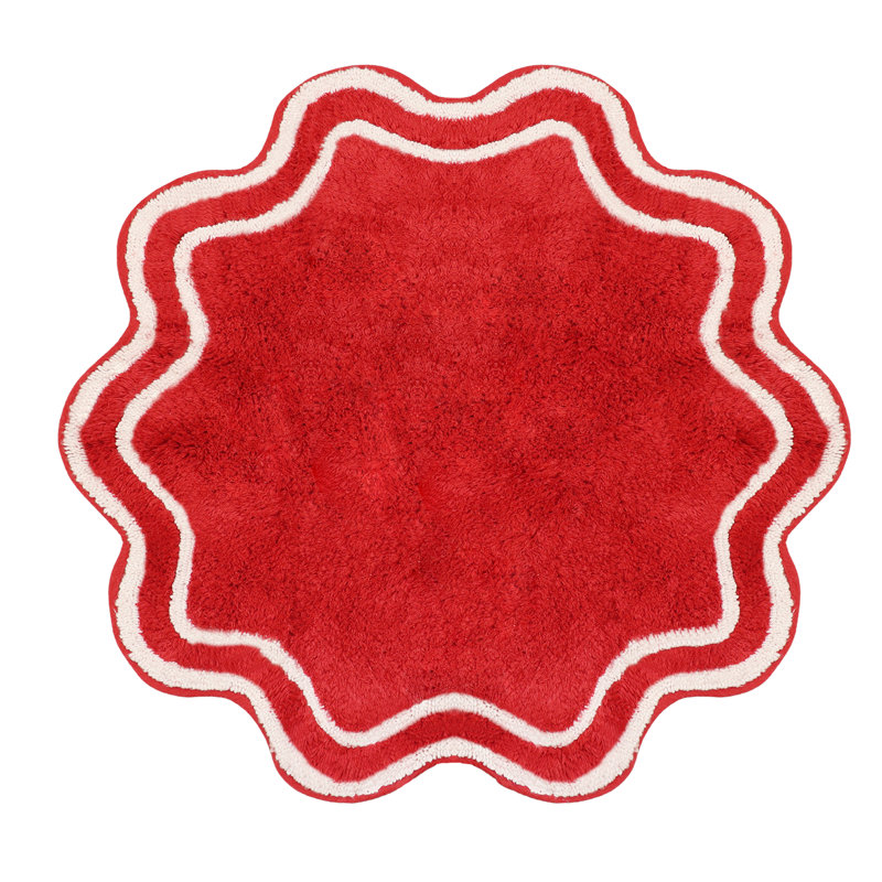 Tapis pour salle de bain Dobrinka, Rouge, 30 po (rond)
